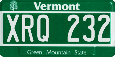 VT license plate XRQ232