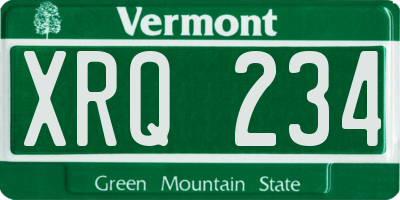 VT license plate XRQ234