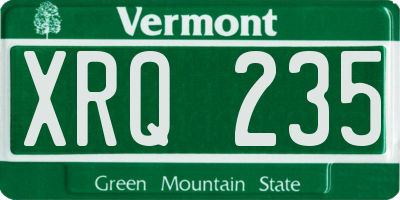 VT license plate XRQ235