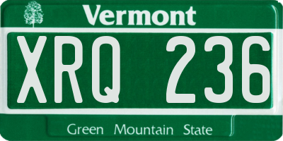 VT license plate XRQ236