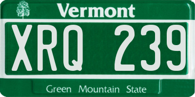VT license plate XRQ239