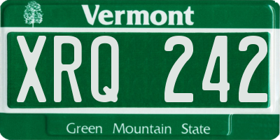 VT license plate XRQ242