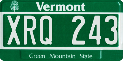 VT license plate XRQ243