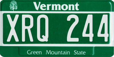 VT license plate XRQ244