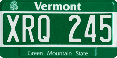 VT license plate XRQ245