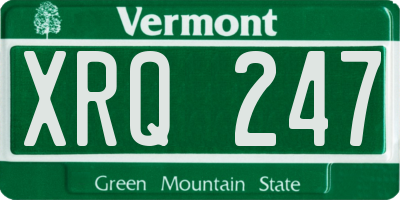 VT license plate XRQ247