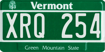 VT license plate XRQ254