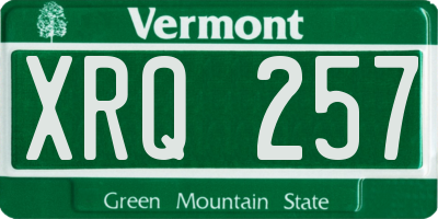 VT license plate XRQ257
