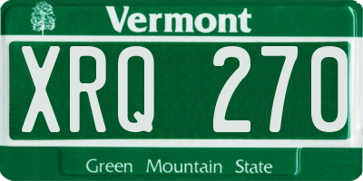 VT license plate XRQ270