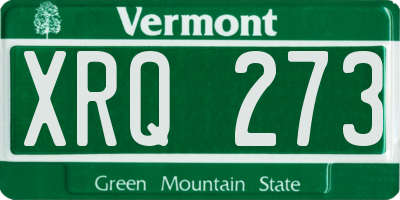 VT license plate XRQ273