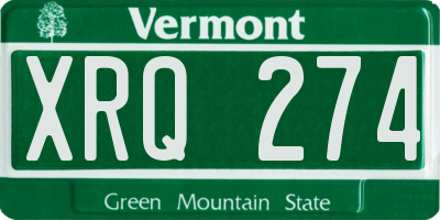 VT license plate XRQ274