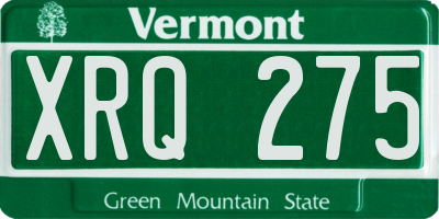 VT license plate XRQ275