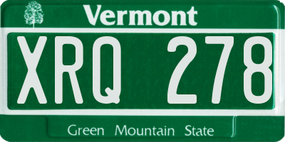VT license plate XRQ278
