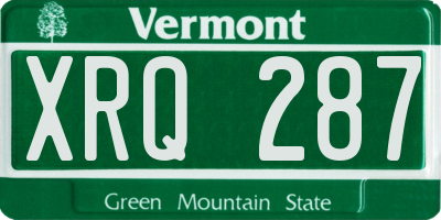 VT license plate XRQ287