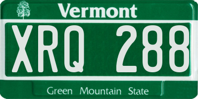 VT license plate XRQ288