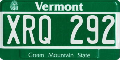 VT license plate XRQ292