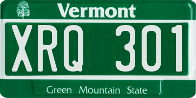 VT license plate XRQ301