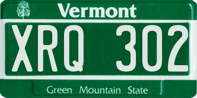 VT license plate XRQ302
