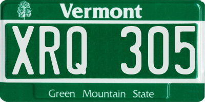 VT license plate XRQ305