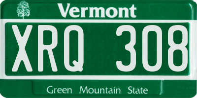 VT license plate XRQ308
