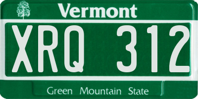 VT license plate XRQ312