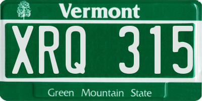 VT license plate XRQ315