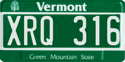 VT license plate XRQ316