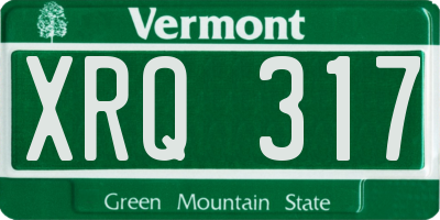 VT license plate XRQ317