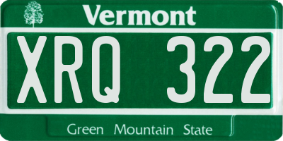 VT license plate XRQ322
