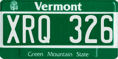 VT license plate XRQ326