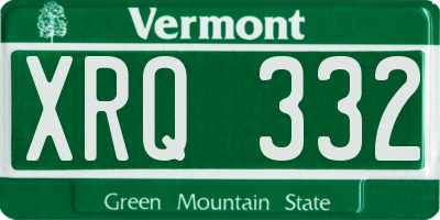 VT license plate XRQ332