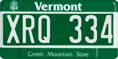 VT license plate XRQ334