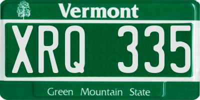 VT license plate XRQ335