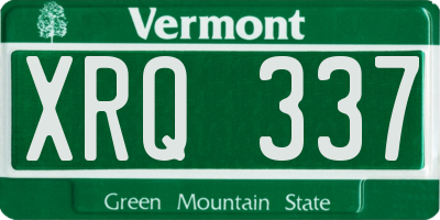 VT license plate XRQ337