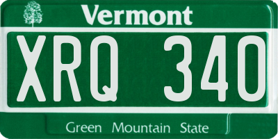 VT license plate XRQ340