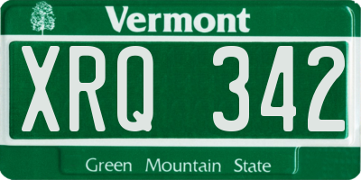 VT license plate XRQ342