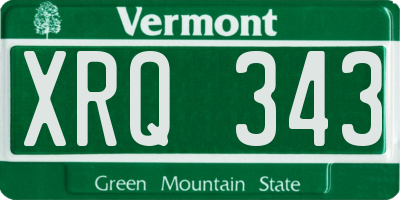 VT license plate XRQ343