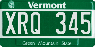 VT license plate XRQ345