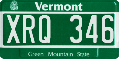 VT license plate XRQ346