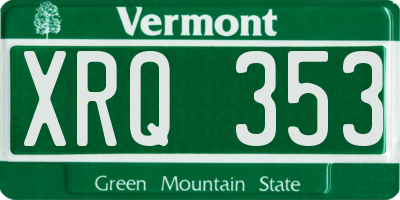 VT license plate XRQ353