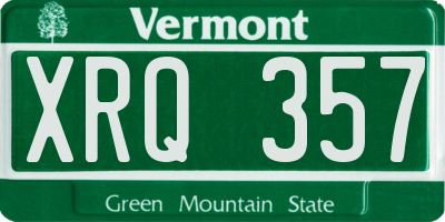 VT license plate XRQ357