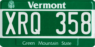 VT license plate XRQ358