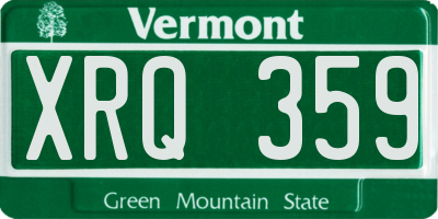 VT license plate XRQ359