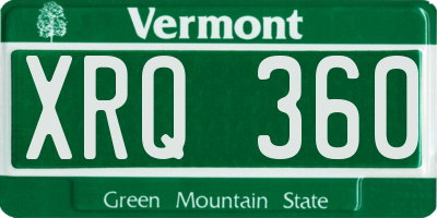 VT license plate XRQ360