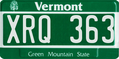 VT license plate XRQ363