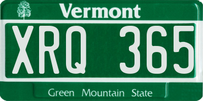 VT license plate XRQ365
