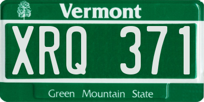 VT license plate XRQ371