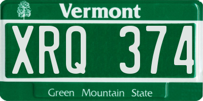 VT license plate XRQ374