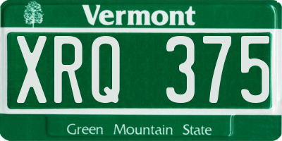 VT license plate XRQ375