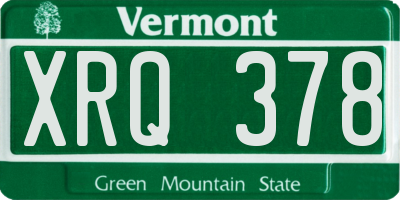 VT license plate XRQ378